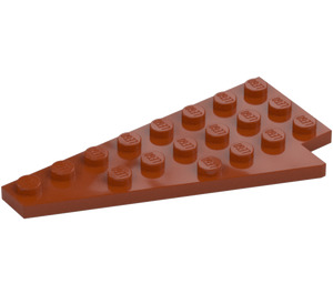 LEGO Donkeroranje Wig Plaat 4 x 8 Vleugel Links met onderkant noppenuitsparing (3933 / 45174)