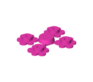 LEGO Dark Pink 4 Flower Heads on Sprue (3742 / 56750)