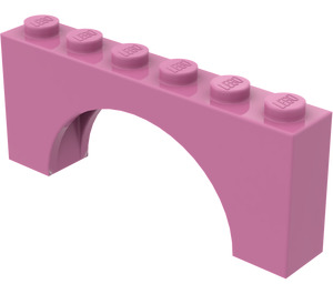 LEGO Donkerroze Boog 1 x 6 x 2 Dikke bovenkant en versterkte onderkant (3307)