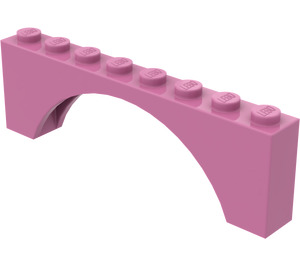 LEGO Dark Pink Arch 1 x 8 x 2 Thick Top and Reinforced Underside (3308)