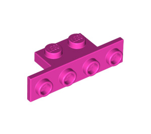 LEGO Dark Pink Bracket 1 x 2 - 1 x 4 with Square Corners (2436)