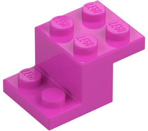 LEGO Dunkelpink Halterung 2 x 3 mit Platte und Step mit unterem Noppenhalter (73562)