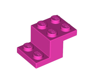 LEGO Dark Pink Bracket 2 x 3 with Plate and Step without Bottom Stud Holder (18671)