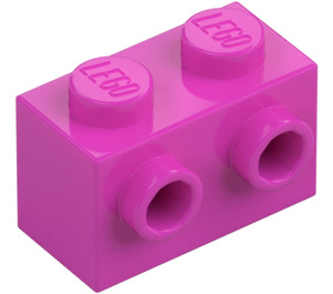 LEGO Dunkelpink Stein 1 x 2 mit Noppen auf Ein(e) Seite (11211)