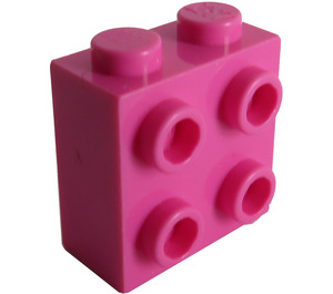 LEGO Donkerroze Steen 1 x 2 x 1.6 met Studs Aan een Kant (1939 / 22885)