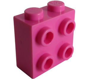 LEGO Tmavě růžová Kostka 1 x 2 x 1.6 s Cvočky na Jeden Postranní (1939 / 22885)