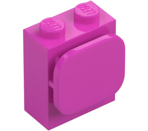 LEGO Tmavě růžová Kostka 1 x 2 x 2 s Papír / Photo Držák (37452)