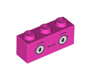 LEGO Dark Pink Brick 1 x 3 with Kick Flip Face (3622 / 38915)