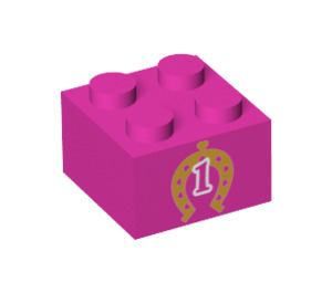 LEGO Rose foncé Brique 2 x 2 avec "1" (3003 / 29808)