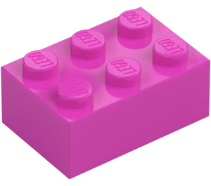 LEGO Rosa oscuro Ladrillo 2 x 3 (3002)