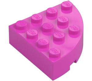 LEGO Mørk rosa Kloss 4 x 4 Rund Hjørne (2577)