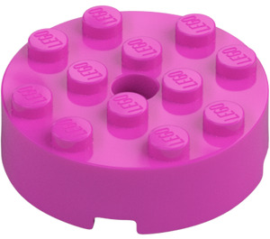 LEGO Rose Foncé Brique 4 x 4 Rond avec Trou (87081)