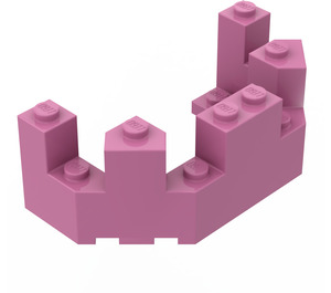LEGO Dunkelpink Backstein 4 x 8 x 2.3 Turret oben (6066)