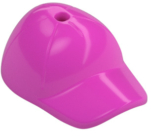 LEGO Dark Pink Cap with Short Curved Bill with Hole on Top (11303)