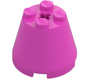 LEGO Dark Pink Cone 3 x 3 x 2 with Axle Hole (6233 / 45176)