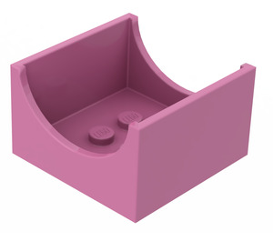 LEGO Dark Pink Container Box 4 x 4 x 2 with Hollowed-Out Semi-Circle (4461)