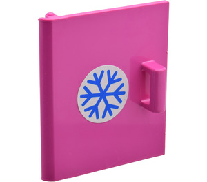 LEGO Dark Pink Cupboard Door 4 x 4 x 4 with Blue Snowflake Sticker (6196)