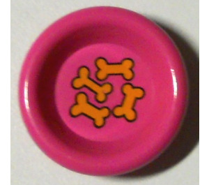 LEGO Dark Pink Dinner Plate with Dog Biscuits (6256 / 84419)