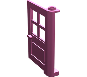 LEGO Dark Pink Door 1 x 4 x 5 with 4 Panes with 1 Point on Pivot