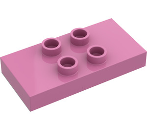 LEGO Dark Pink Duplo Tile 2 x 4 x 0.33 with 4 Center Studs (Thick) (6413)