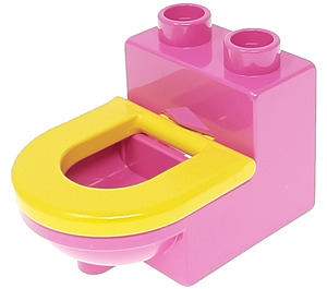 LEGO Rosa oscuro Duplo Toilet with Yellow Seat