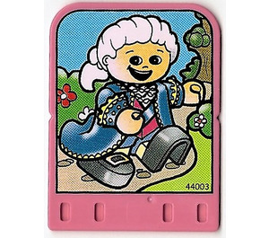 LEGO Donkerroze Explore Story Builder Pink Palace Card met man in Blauw dress Patroon (42179 / 44003)