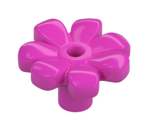 LEGO Dunkles Pink Blume mit Squared Blütenblätter (mit Verstärkung) (4367)