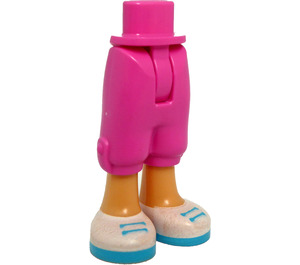 LEGO Dark Pink Friends Long Shorts with White shoes with Azure Soles (2246)