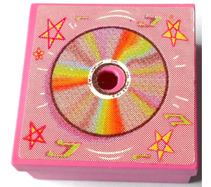 LEGO Dark Pink Gift Parcel with Film Hinge with CD and Stars Sticker (33031)