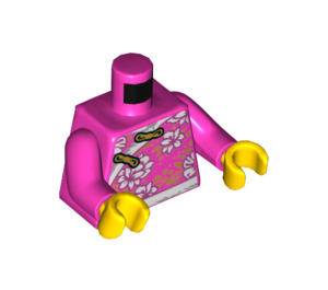 LEGO Dunkelpink Mädchen im Dark Rosa Patterned Hemd Minifigur Torso (973 / 76382)