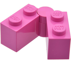 LEGO Dunkles Pink Hinge Brick 1 x 4 Assembly