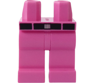 LEGO Dunkles Pink Hüften und Beine mit Schwarz Gürtel, Silber Buckle und Rosa Gürtel Loops Muster (3815)