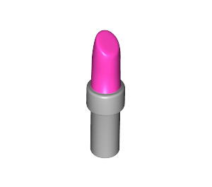 LEGO Donkerroze Lipstick met Medium Stone Grijs Handvat (25866 / 93094)