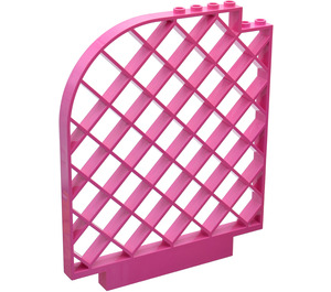 LEGO Dark Pink Panel 12 x 1 x 12 Lattice Wall with Curved Top  (6166)