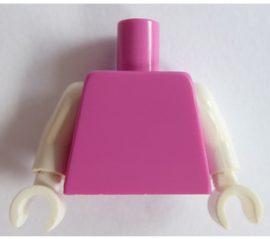 LEGO Dark Pink Plain Minifig Torso with White Arms and White Hands (76382 / 88585)