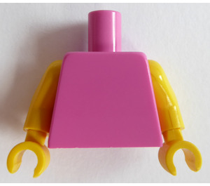 LEGO Dark Pink Plain Minifig Torso with Yellow Arms and Hands (76382 / 88585)