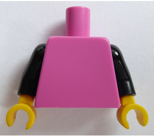 LEGO Rose foncé Plaine Torse avec Noir Bras et Jaune Mains (973 / 76382)