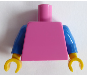 LEGO Dark Pink Plain Torso with Blue Arms and Yellow Hands (973 / 76382)