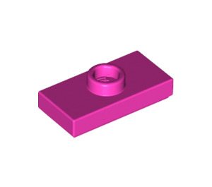 LEGO Dark Pink Plate 1 x 2 with 1 Stud (with Groove and Bottom Stud Holder) (15573)