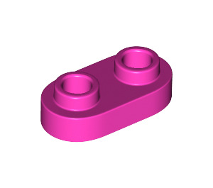 LEGO Dark Pink Plate 1 x 2 with Rounded Ends and Open Studs (35480)