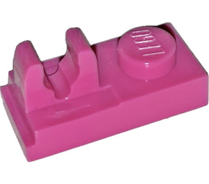 LEGO Dark Pink Plate 1 x 2 with Top Clip with Gap (92280)