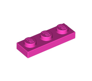 LEGO Dunkelpink Platte 1 x 3 (3623)