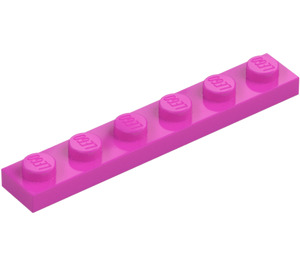 LEGO Tmavě růžová Deska 1 x 6 (3666)