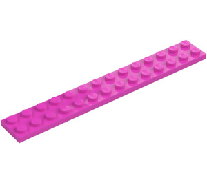 LEGO Donkerroze Plaat 2 x 14 (91988)