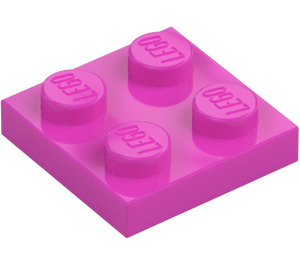 LEGO Dunkelpink Platte 2 x 2 (3022 / 94148)