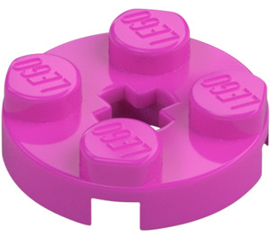 LEGO Dark Pink Plate 2 x 2 Round with Axle Hole (with '+' Axle Hole) (4032)