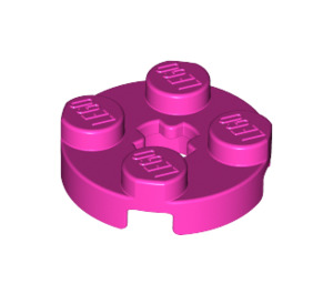LEGO Dark Pink Plate 2 x 2 Round with Axle Hole (with '+' Axle Hole) (4032)