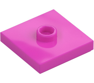 LEGO Dunkelpink Platte 2 x 2 mit Nut und 1 Mitte Noppe (23893 / 87580)