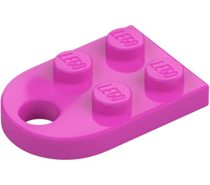 LEGO Dark Pink Plate 2 x 3 with Rounded End and Pin Hole (3176)