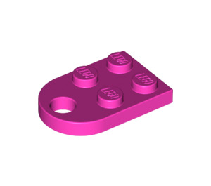 LEGO Dark Pink Plate 2 x 3 with Rounded End and Pin Hole (3176)